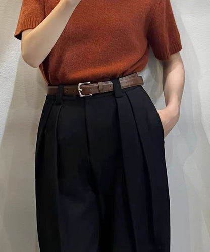 aimoha /ストレート ダブルタック ワイドパンツ