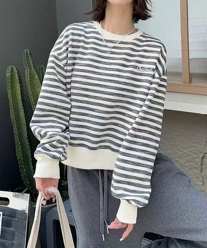 オーバーシルエット ボーダー プルオーバー