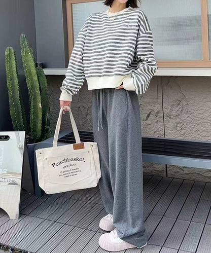 オーバーシルエット ボーダー プルオーバー