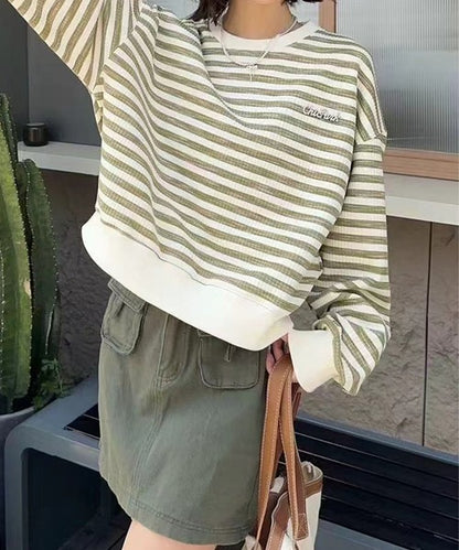 オーバーシルエット ボーダー プルオーバー