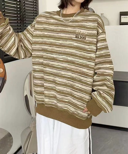 オーバーシルエット マルチボーダー プルオーバー