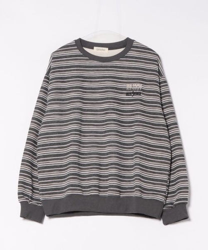 オーバーシルエット マルチボーダー プルオーバー