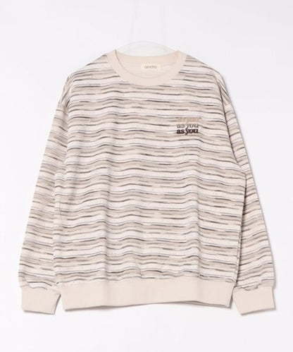 オーバーシルエット マルチボーダー プルオーバー