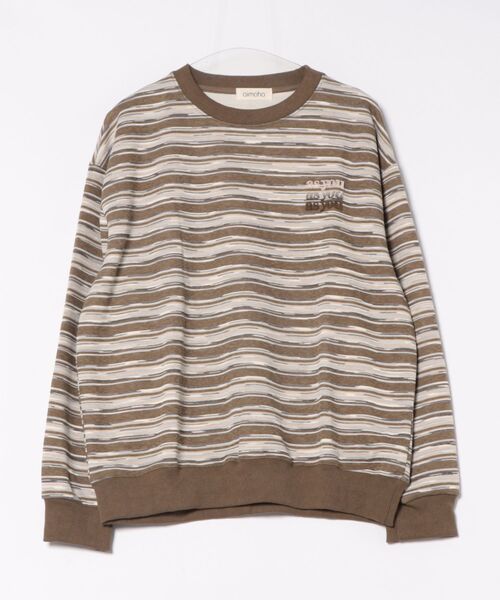 オーバーシルエット マルチボーダー プルオーバー