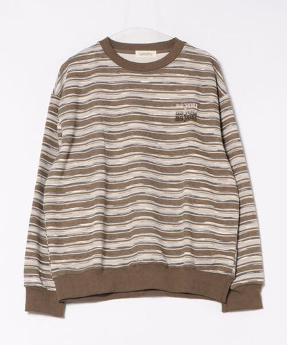 オーバーシルエット マルチボーダー プルオーバー