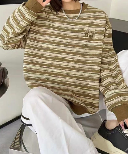 オーバーシルエット マルチボーダー プルオーバー