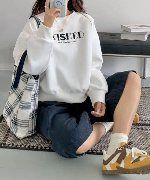 オーバーシルエット ロゴ刺繍 スウェット