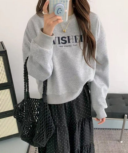 オーバーシルエット ロゴ刺繍 スウェット