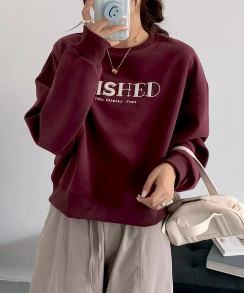 オーバーシルエット ロゴ刺繍 スウェット