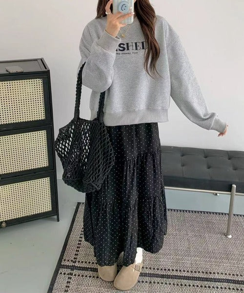 オーバーシルエット ロゴ刺繍 スウェット