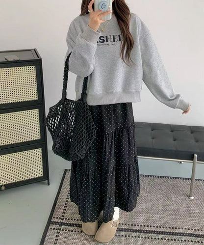 オーバーシルエット ロゴ刺繍 スウェット