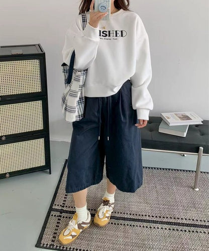 オーバーシルエット ロゴ刺繍 スウェット