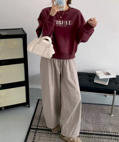 オーバーシルエット ロゴ刺繍 スウェット