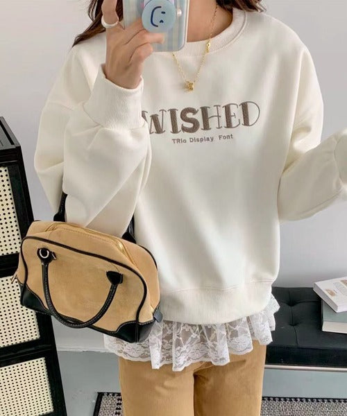 オーバーシルエット ロゴ刺繍 スウェット