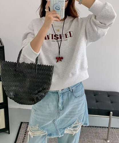 オーバーシルエット ロゴ刺繍 スウェット