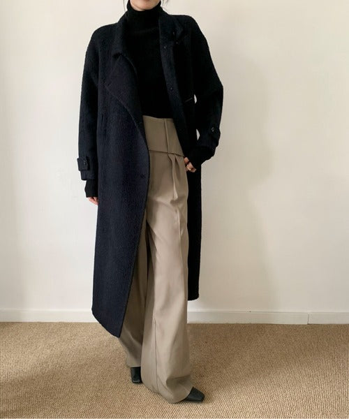 DECADE CLASSIC ウールアルパカシャギーステンカラーコート