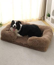 Fluffy sofa-style pet bed