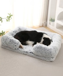 Fluffy sofa-style pet bed
