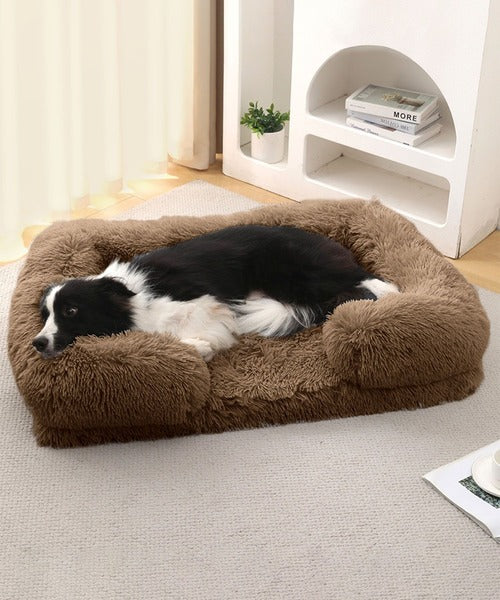 Fluffy sofa-style pet bed