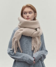 ビッグフリンジ大判ストール