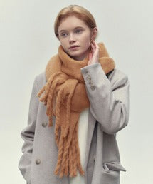 ビッグフリンジ大判ストール