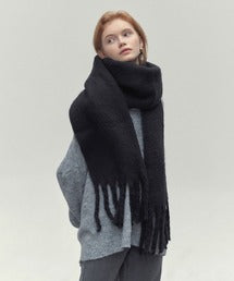 ビッグフリンジ大判ストール