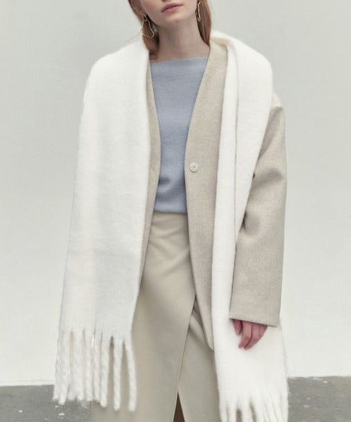 ビッグフリンジ大判ストール