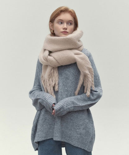 ビッグフリンジ大判ストール