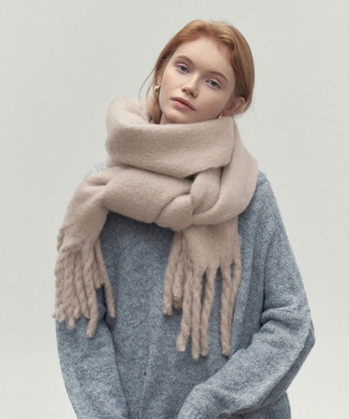 ビッグフリンジ大判ストール