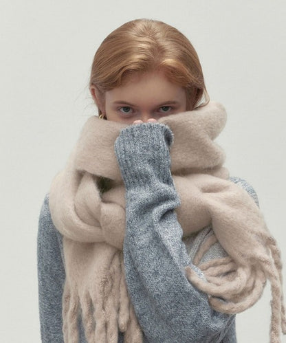 ビッグフリンジ大判ストール