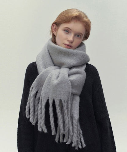 ビッグフリンジ大判ストール