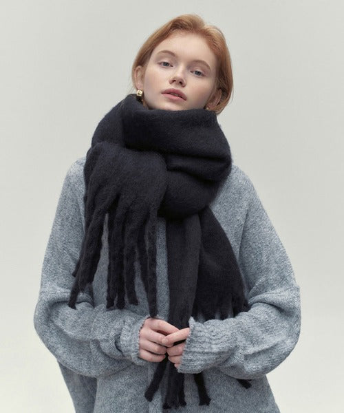 ビッグフリンジ大判ストール
