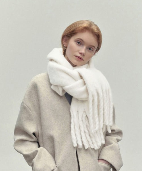 ビッグフリンジ大判ストール