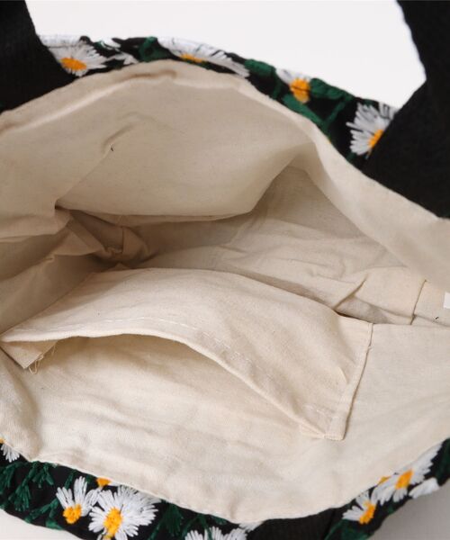 刺繍花柄ミニトートバッグ