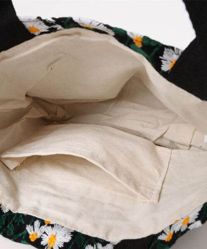 刺繍花柄ミニトートバッグ