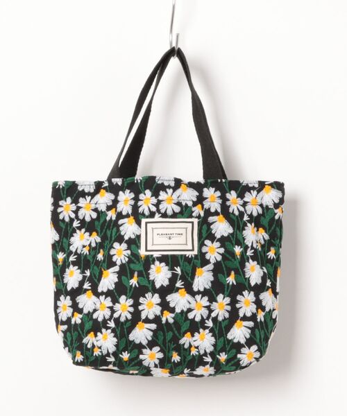 刺繍花柄ミニトートバッグ