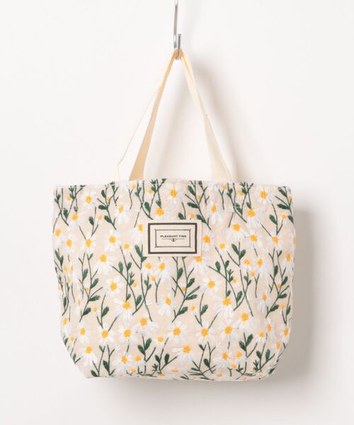 刺繍花柄ミニトートバッグ