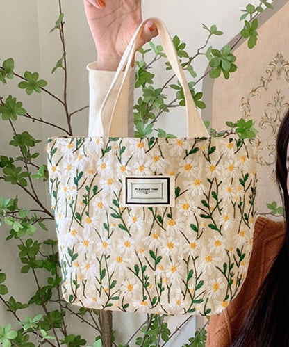 刺繍花柄ミニトートバッグ