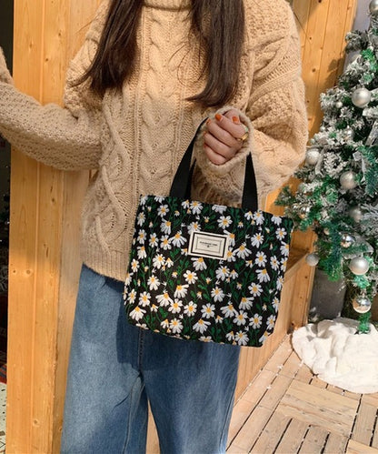 刺繍花柄ミニトートバッグ