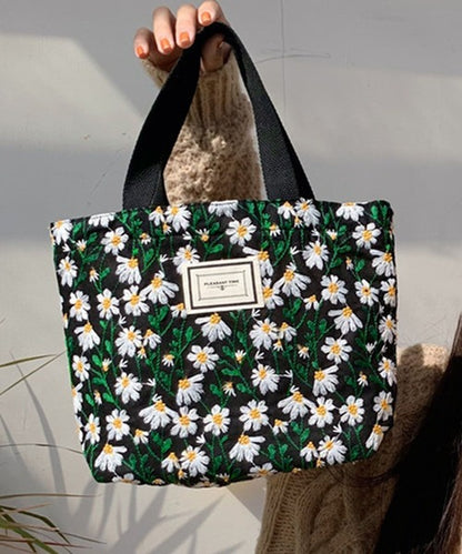 刺繍花柄ミニトートバッグ