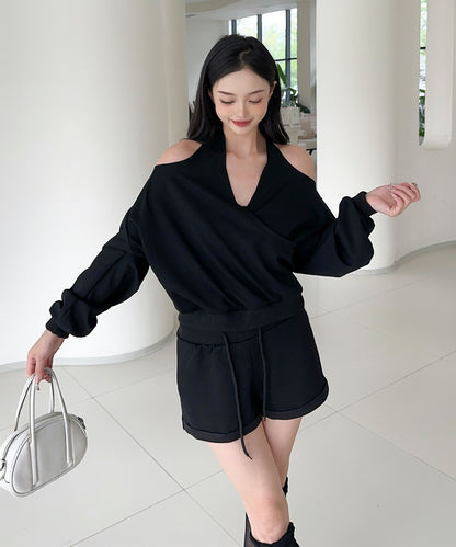 【Jasmine】肩見せスウェット+ウェットショートパンツ