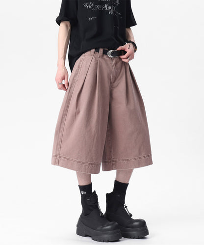 HOOK ピグメント ウォッシュタックワイドハーフパンツ (SS)