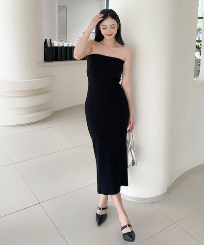 【Jasmine】ニットチューブワンピース＋ロングカーディガン