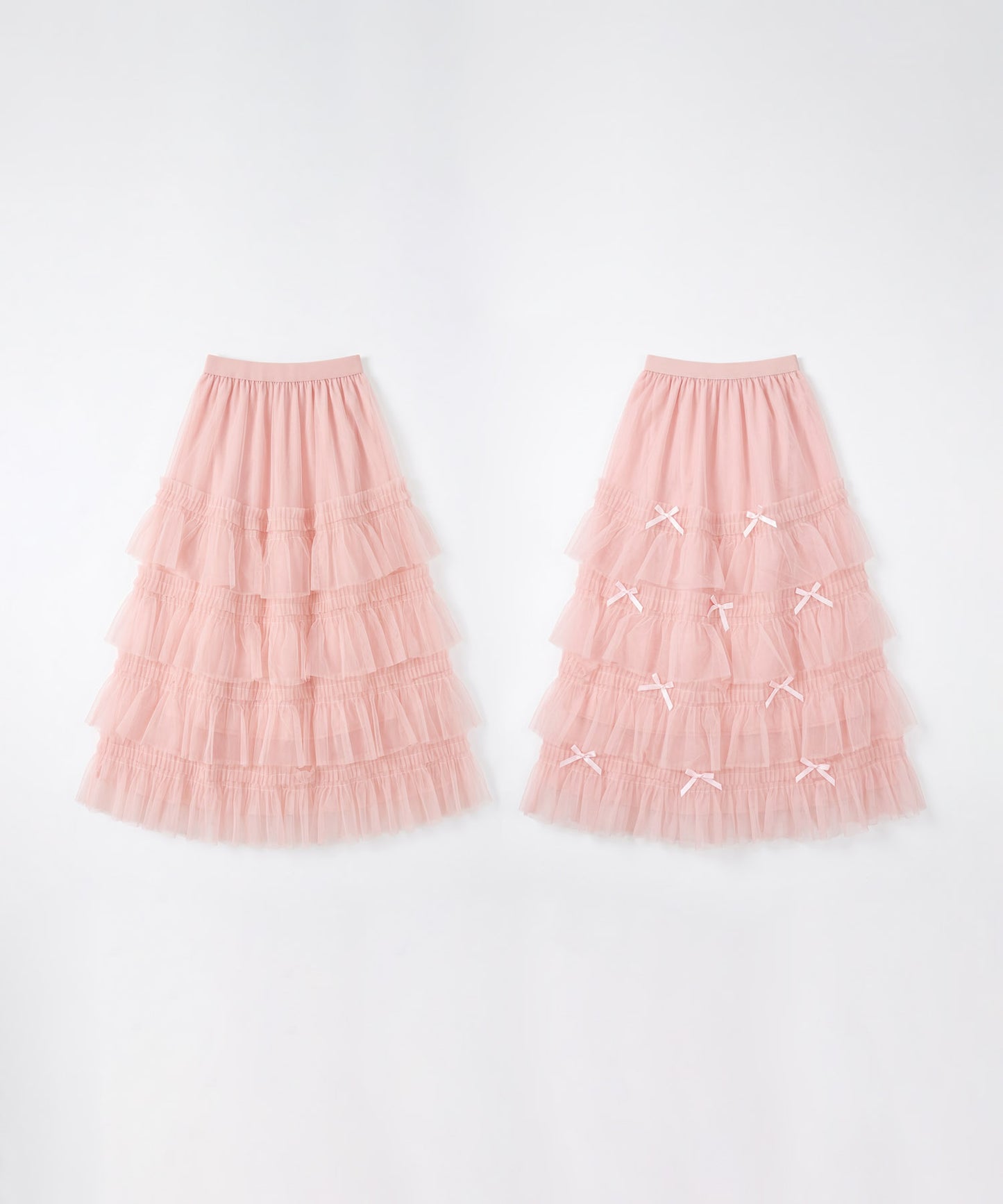 HOOK for girls リボン付きふわふわフリルロングスカート