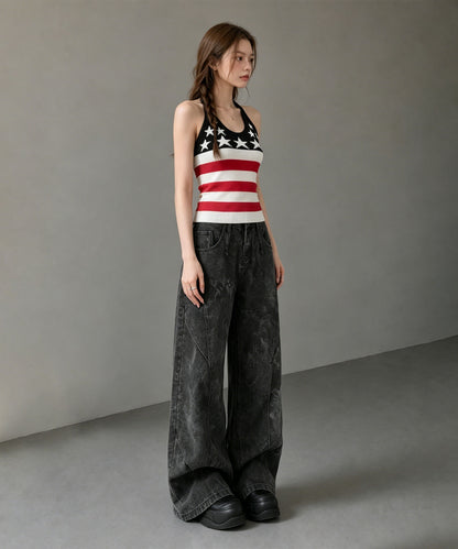 HOOK for girls スター＆ストライプ × ホルターネック フィットタンク (SS)