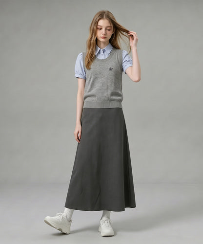 HOOK for girls ニットベスト×半袖シャツ レイヤードライクトップス