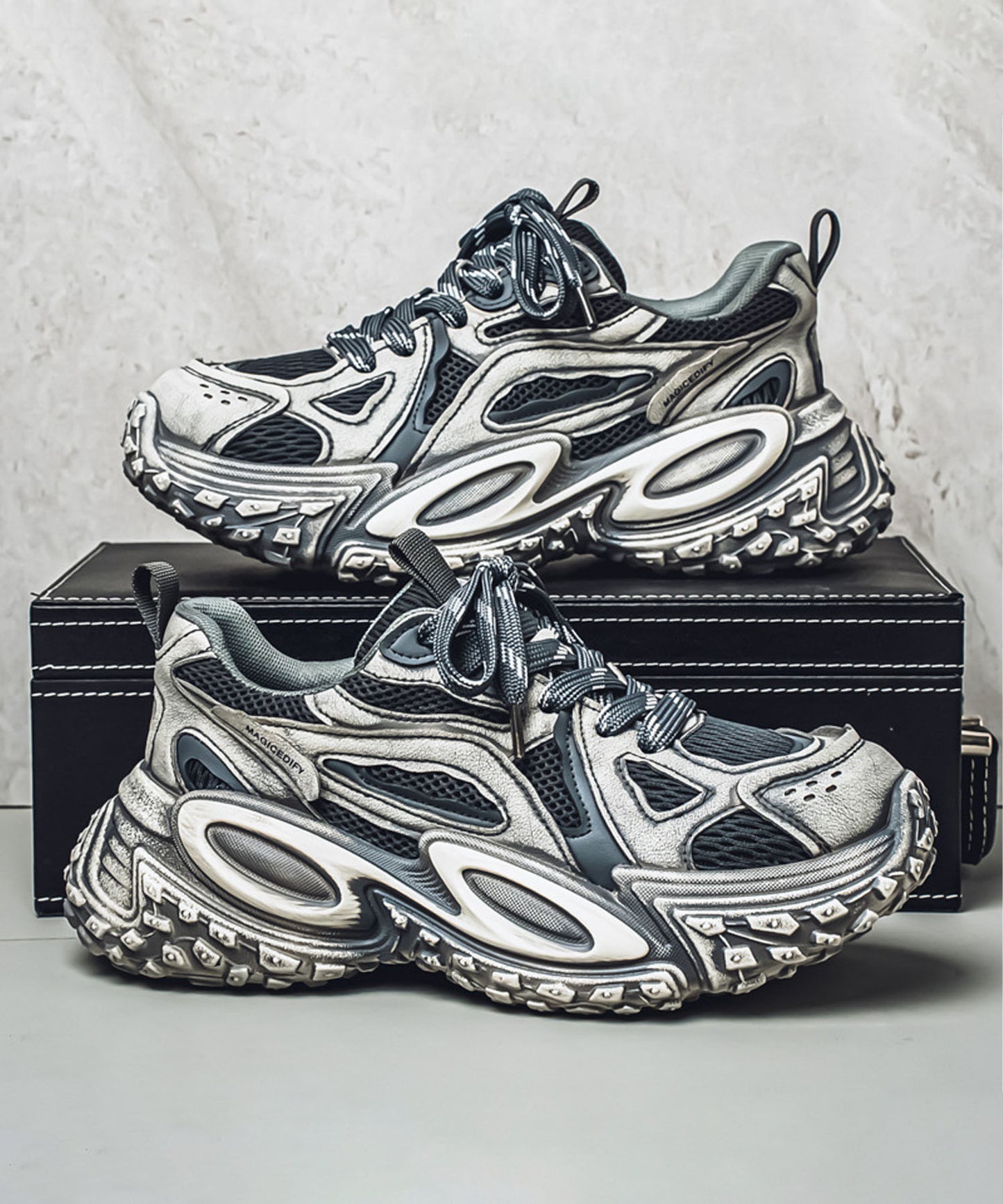 【SHOES 365】厚底凹凸ダッドスニーカー