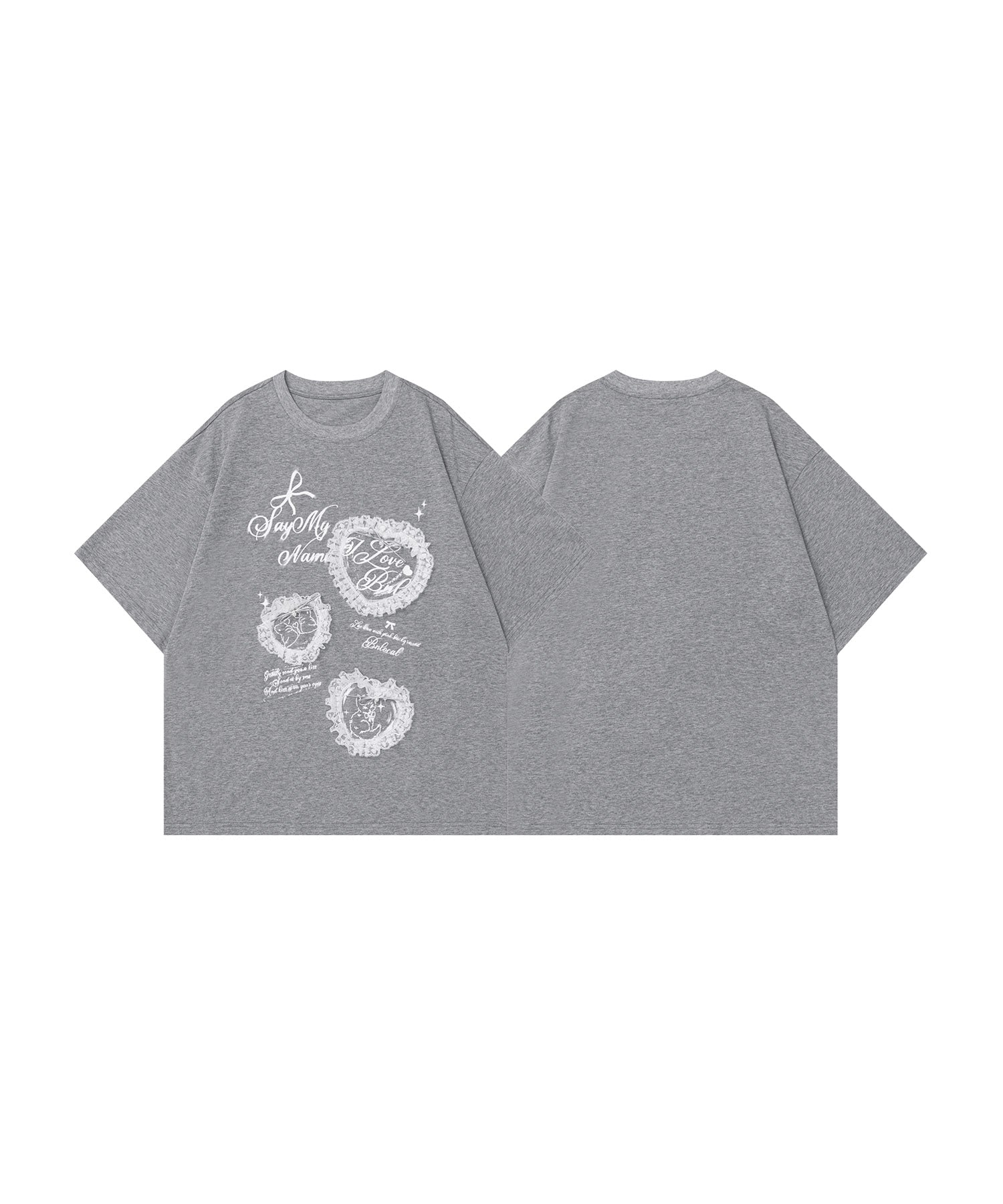 HOOK for girls　レースフリルハート ビッグTシャツ (SS)