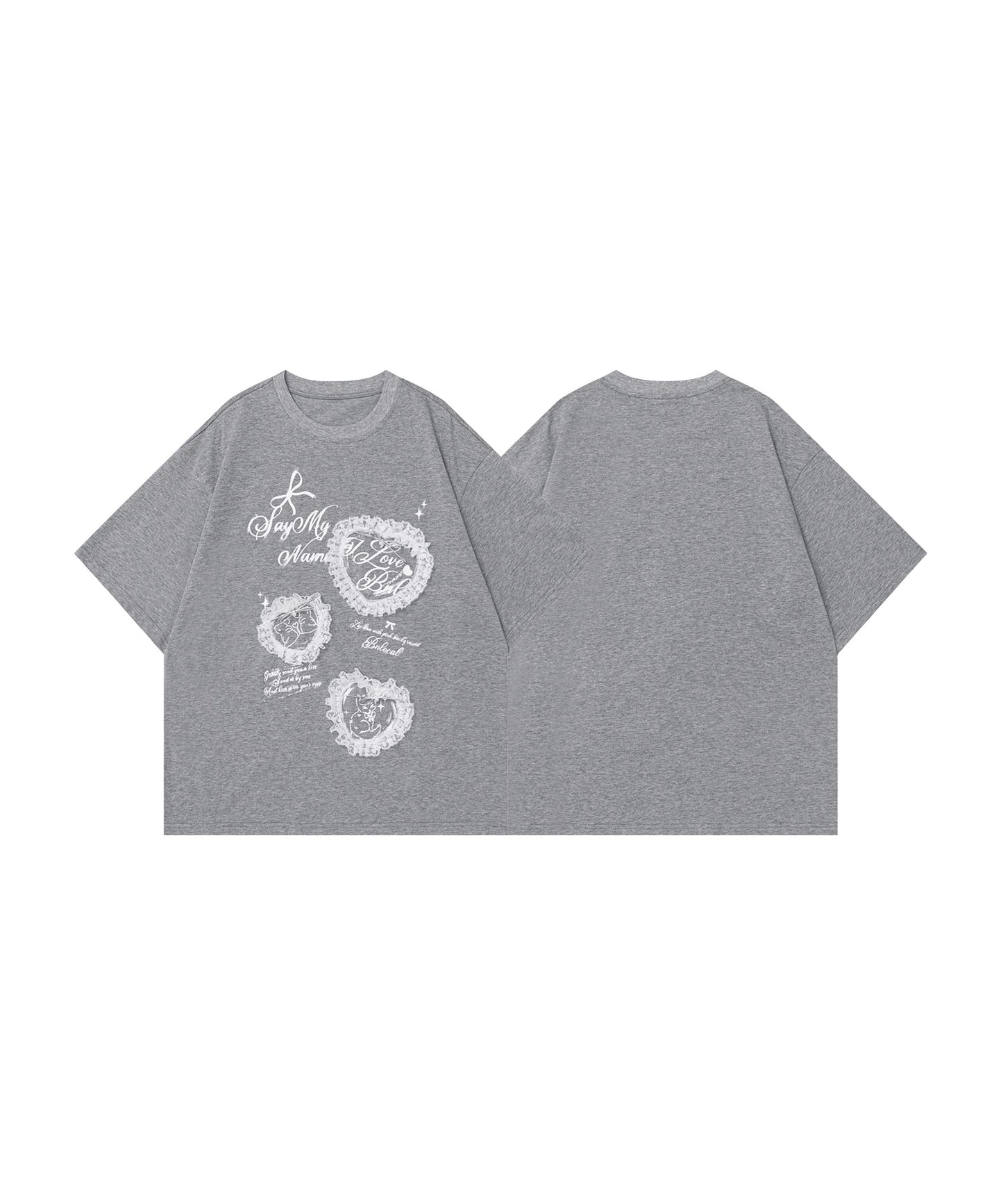 HOOK for girls　レースフリルハート ビッグTシャツ (SS)