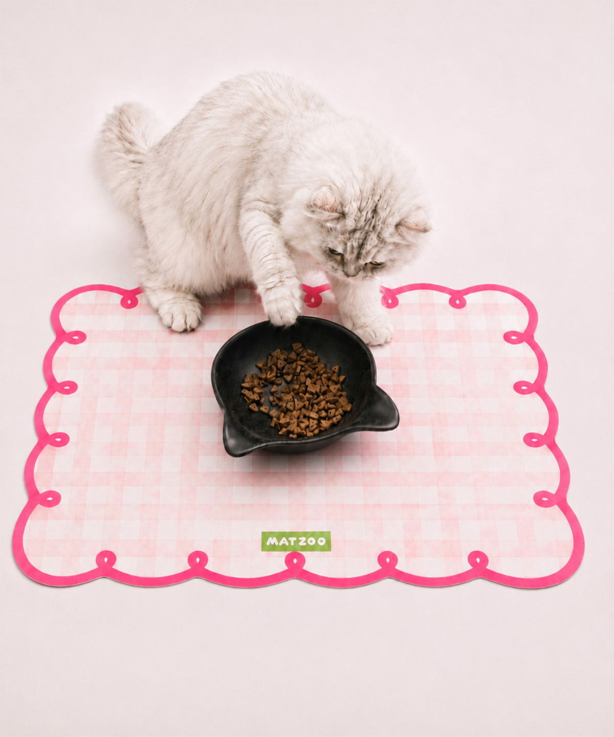カラフルチェック ペット用食事マット（30×40cm）
